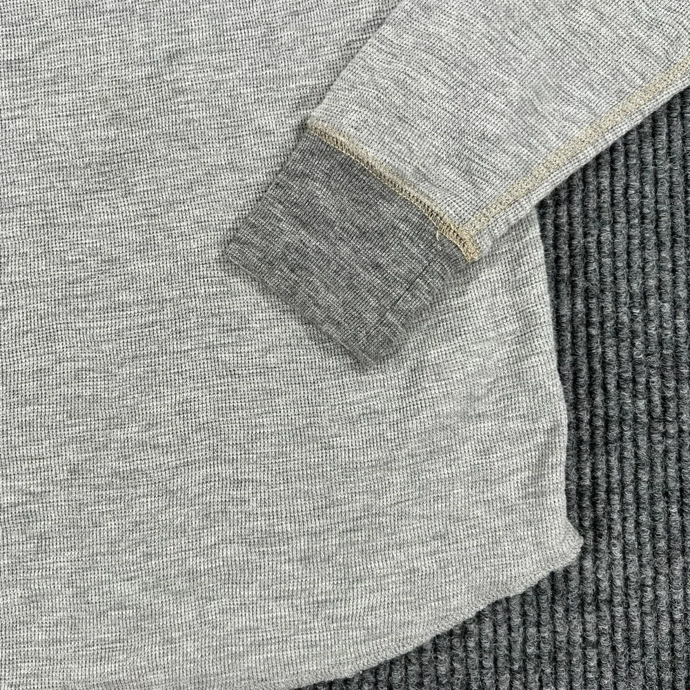 American Eagle Mens Sweatshirt Thermal Medium Gray Long Sleeve Knit Classic Fit
